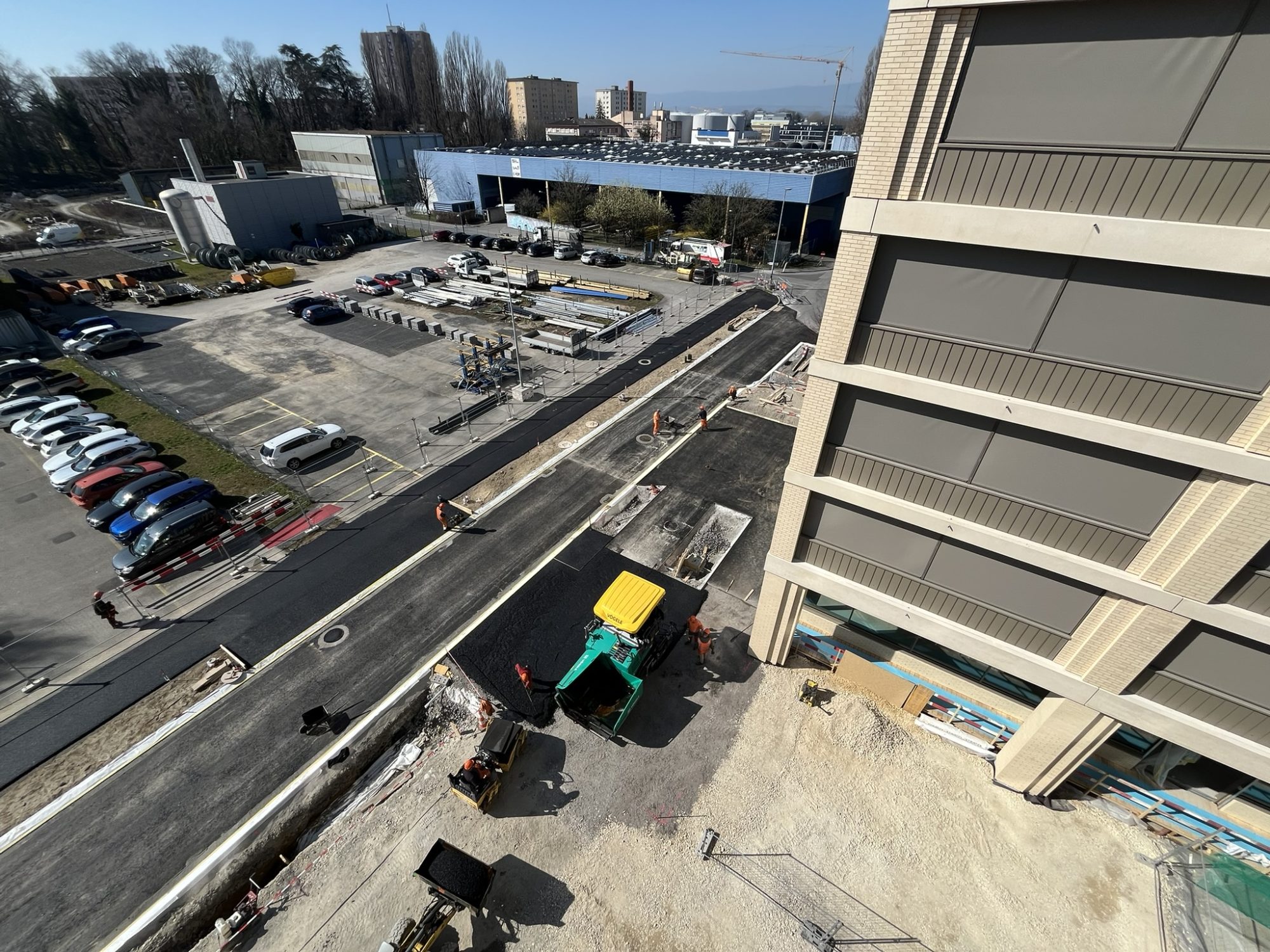 Tronçon 1 Avenue de Malley - Pose de l'enrobé